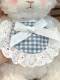 Lamb Blue Plaid Lace Bib with Blue Bow