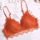 Quần lót Pháp không có ren Sexy ngực nhỏ Tập hợp hỗ trợ hàng đầu Anti-Sag Girl Bra Set Thin Bra - Áo ngực không dây