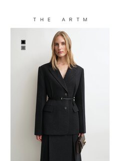 The artm classic waisted raw-edged suit for women with small a hem, strong shrink wool that is not easy to pilling