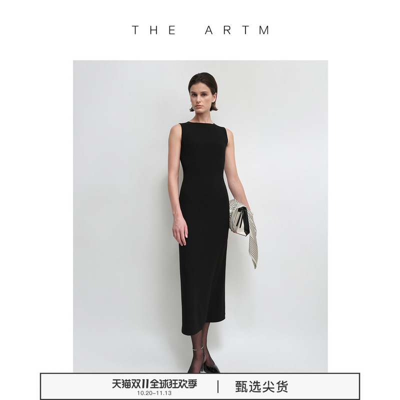 [Rachel Dress] the Artm Triacetate Stretch Black Dress, Waist-Cinching and Hip-Hugging Dress, New Summer Little Black Dress