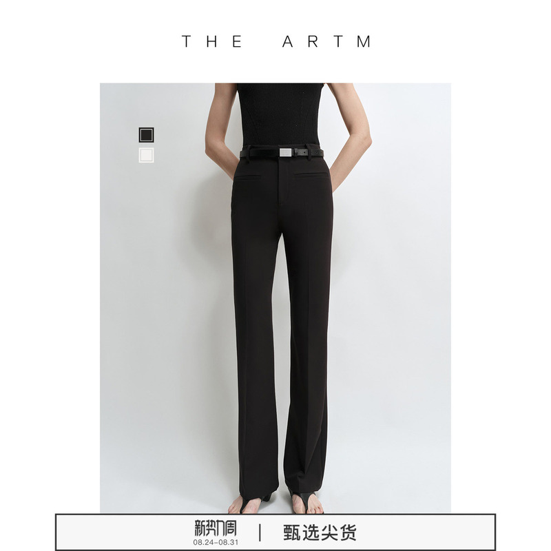 The Artm Stretchy Faux Wool Black Pants for Women 2026 New Summer Mid-Low Waist Straight Four-Way Stretch Dress Pants The Artm Stretchy Faux Wool Black Pants for Women 2026 New Summer Mid-Low Waist Straight Four-Way Stretch Dress Pants