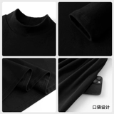 Демисезонное черное приталенное зимнее платье, длинный лонгслив, юбка