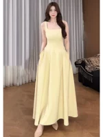 Лимонно-желтый длинный фасон [большая юбка доходит до щиколотки]