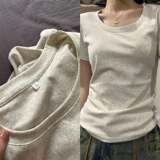 Футболка, приталенный хлопковый корсет, короткий рукав