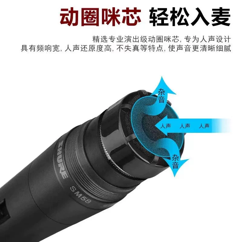 Профессиональный проводной микрофон на сцене и дома Shure/ SM58S для динамического караоке