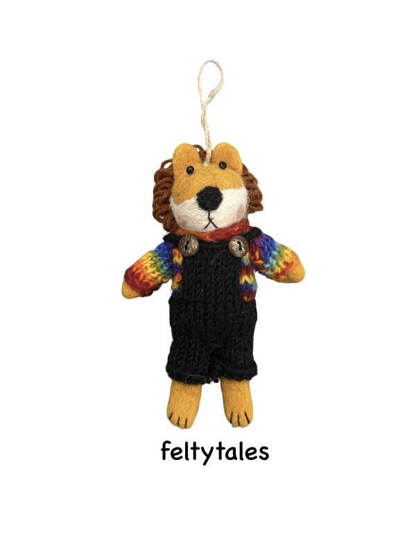 Feltytales Nepalese Handmade Wool Felt Pendant Cute Lion Tiger Puppy Bag Hanging Ornament Car Hanging Gift Feltytales Nepalese Handmade Wool Felt Pendant Cute Lion Tiger Puppy Bag Hanging Ornament Car Hanging Gift