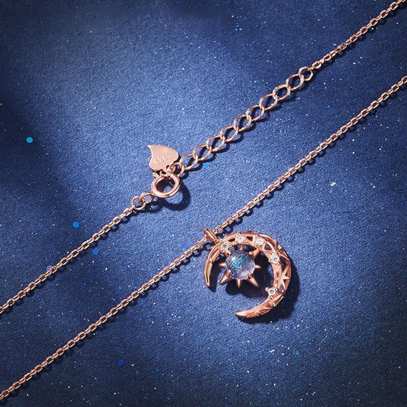 Blue Moonstone Necklace 1pc Star Moon Pendant Chain - Product image 8