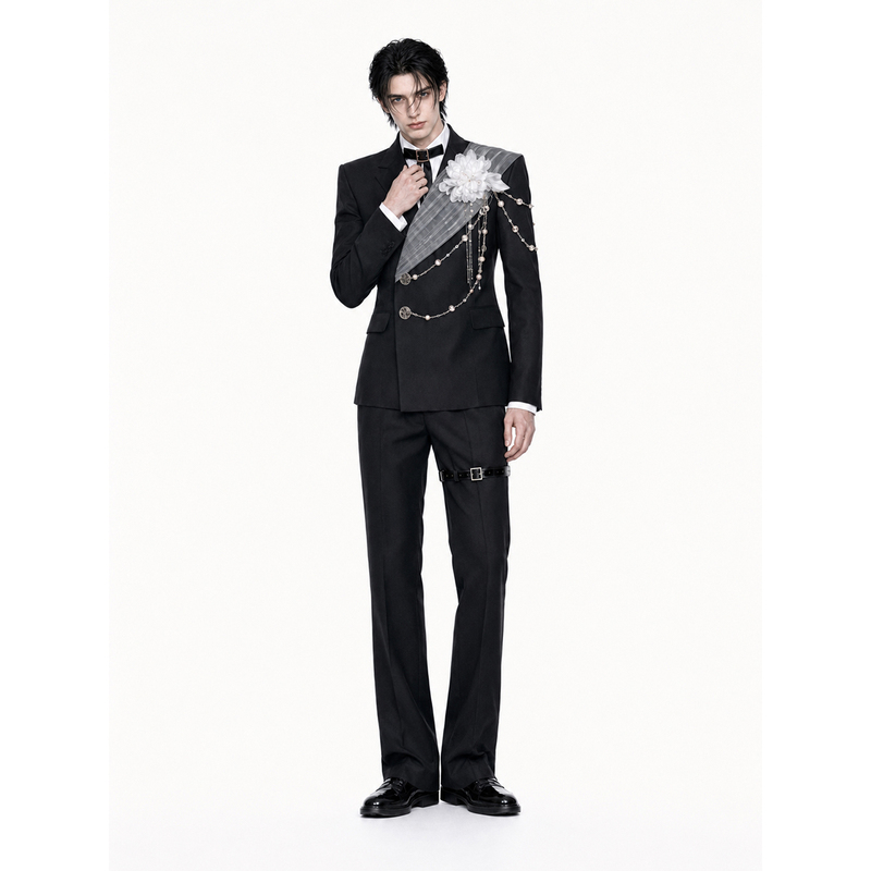 Chiyu【Nighttime Judgment】Wide-Shouldered, Narrow-Waisted Suit, High-End Jacket for Men, with a Stylish Design and Waist-Cinching Effect Chiyu【Nighttime Judgment】Wide-Shouldered, Narrow-Waisted Suit, High-End Jacket for Men, with a Stylish Design and Waist-Cinching Effect