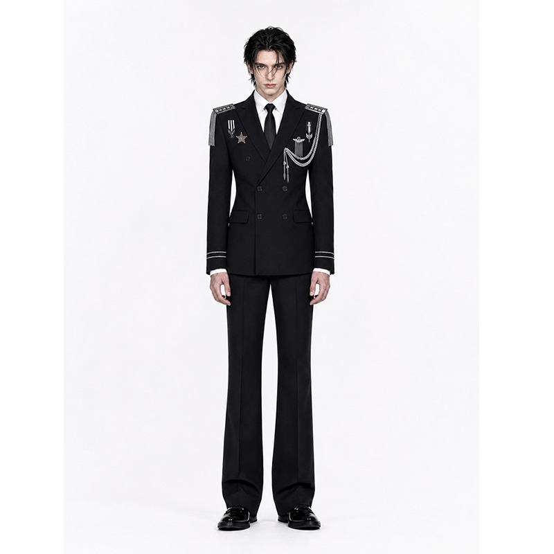 Chiyu【Youkai】Wide-Shouldered, Narrow-Waisted Suit, High-End Jacket for Men, with a Stylish Design, Waist-Cinching Suit and Trousers Chiyu【Youkai】Wide-Shouldered, Narrow-Waisted Suit, High-End Jacket for Men, with a Stylish Design, Waist-Cinching Suit and Trousers