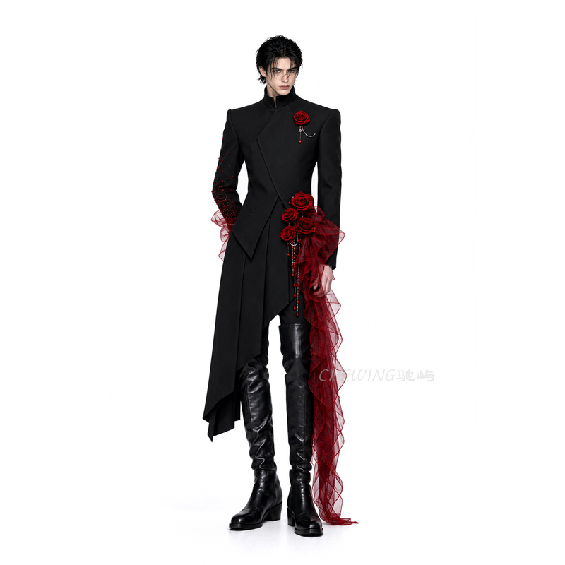 Chiyu【Meiye Xuanzhang】Irregularly Cut Suit with a High-End Feel, Waist-Cinching Blazer for Stage Performances