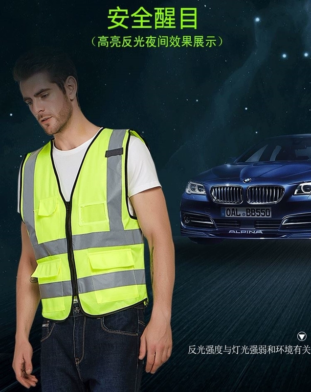 Tùy 
            chỉnh áo vest an toàn phản quang vest công trường xây dựng công nhân vệ sinh giao thông xây dựng quần áo thoáng khí tùy chỉnh huỳnh quang cưỡi áo khoác quần áo bảo hộ có phản quang