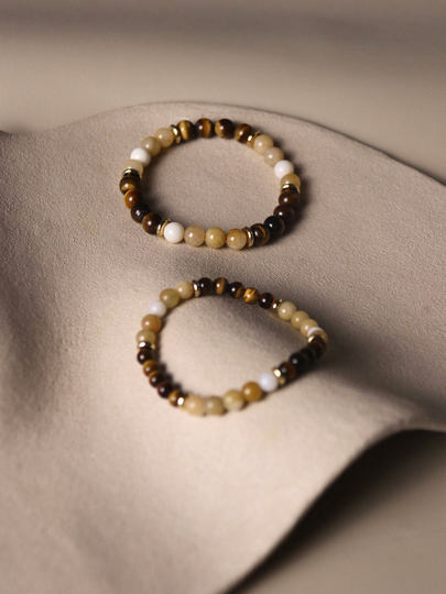 Aura Strings 珈奈 虎眼石黄玉和田玉手串情侣款转运配饰礼物