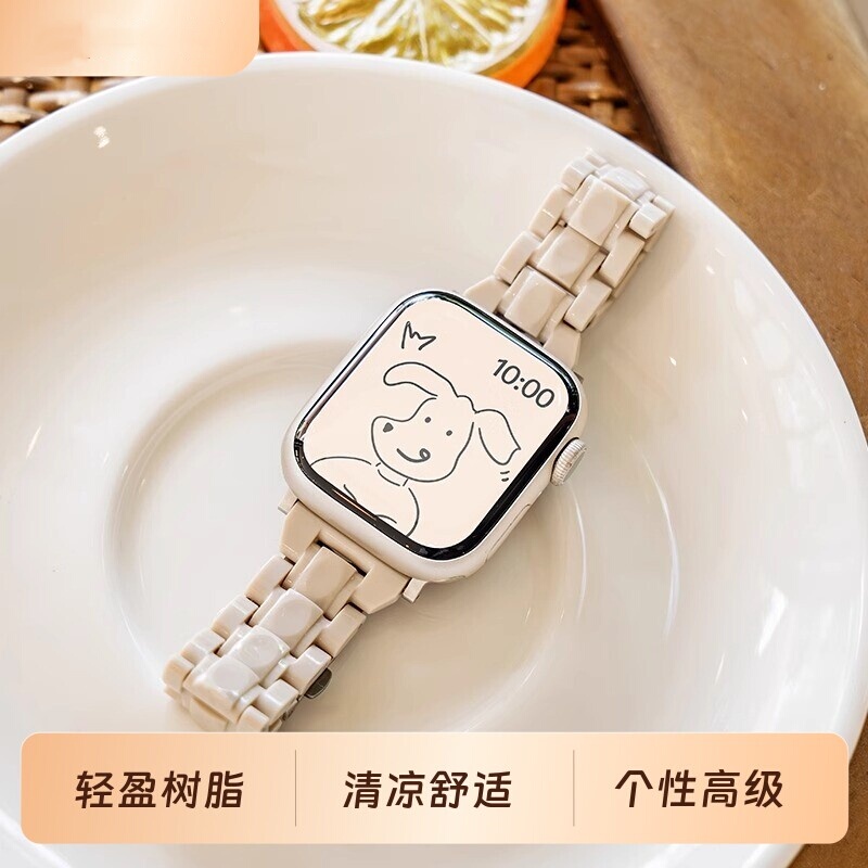 iWatch Strap with a High-End Feel for Summer, Three-Bead Resin Suitable for Apple Watch, Fashionable and Unique iWatch Strap with a High-End Feel for Summer, Three-Bead Resin Suitable for Apple Watch, Fashionable and Unique