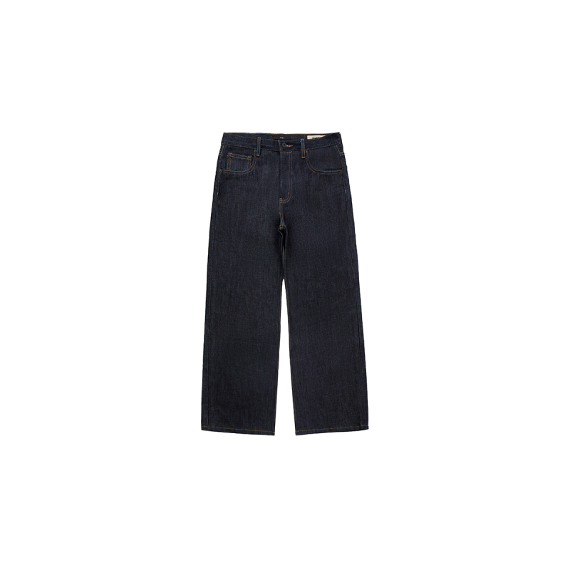 Pnk 25Fw Italian Berto Vintage Dark Blue Raw Denim Jeans Riri Zipper Loose Straight Pants Pnk 25Fw Italian Berto Vintage Dark Blue Raw Denim Jeans Riri Zipper Loose Straight Pants