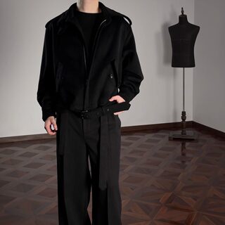 Oclin-ritterjacke aus 100 % wolle mit verstellbarem kragen in mehreren formen, silhouette und dreidimensionalem schnitt für herbst und winter