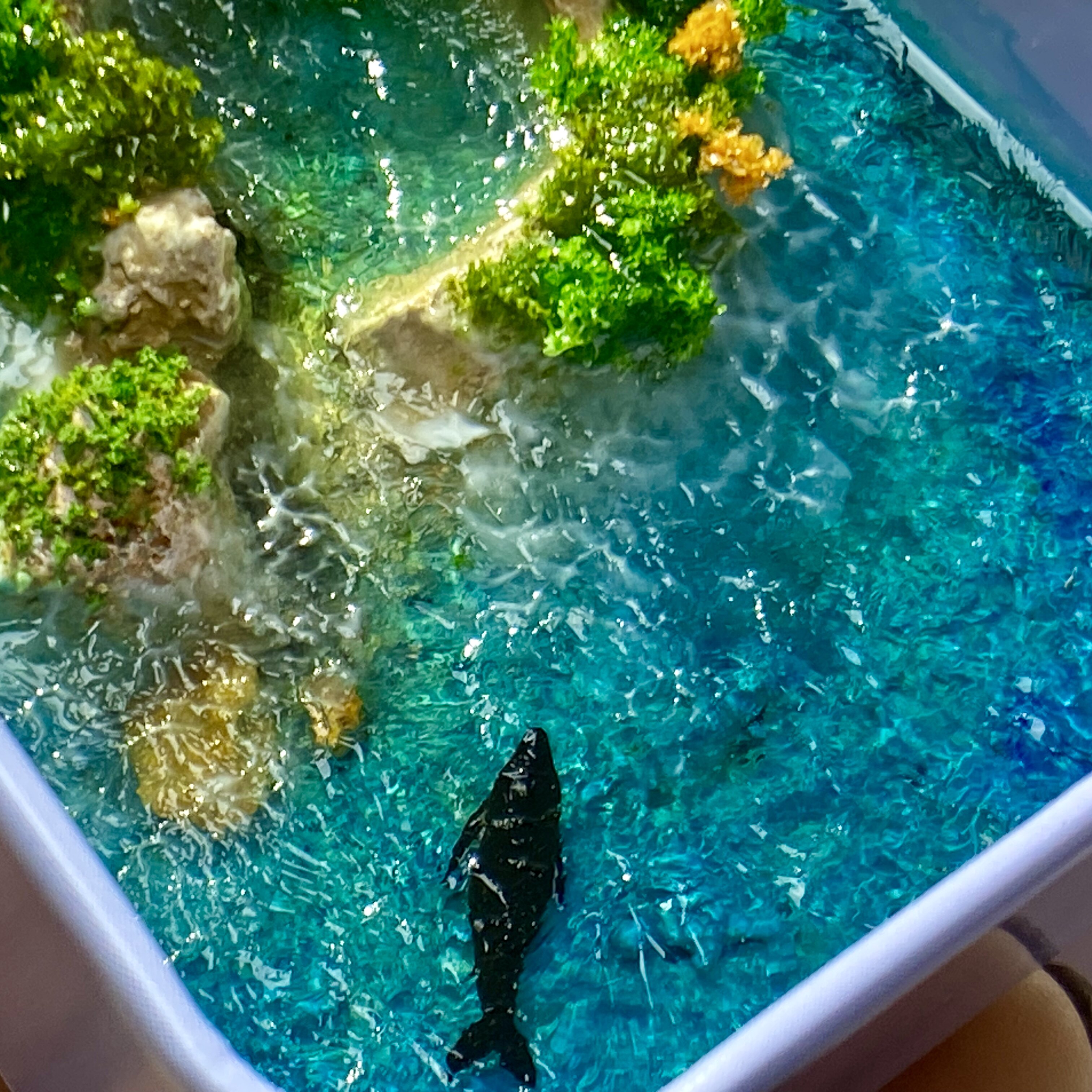 3D модель члена маятник  铁盒模型diy材料包零基础视频教学制作岛礁海洋鲸鱼手工微缩景观