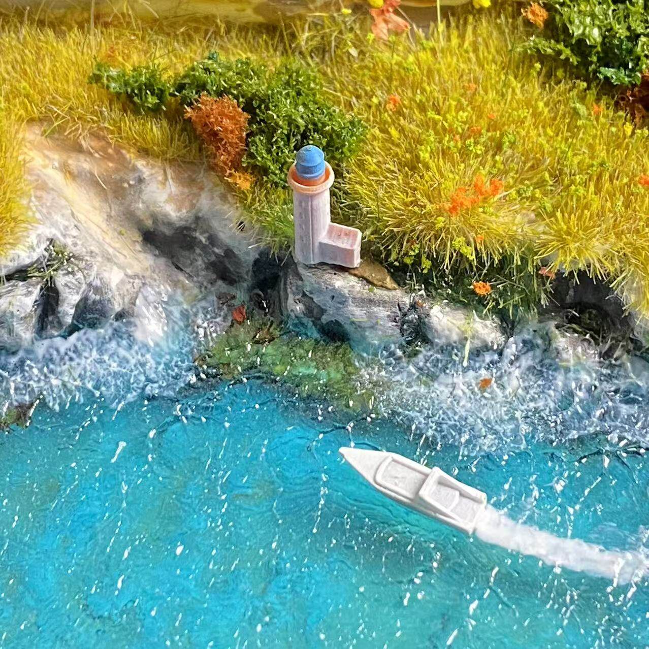 3D модель члена маятник  铁盒模型diy材料包零基础视频教学制作岛礁海洋鲸鱼手工微缩景观