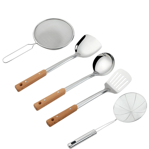 Кухонная утварь из нержавеющей стали для домашнего использования, комплект, лопата, ложка, увеличенная толщина, защита от ожогов