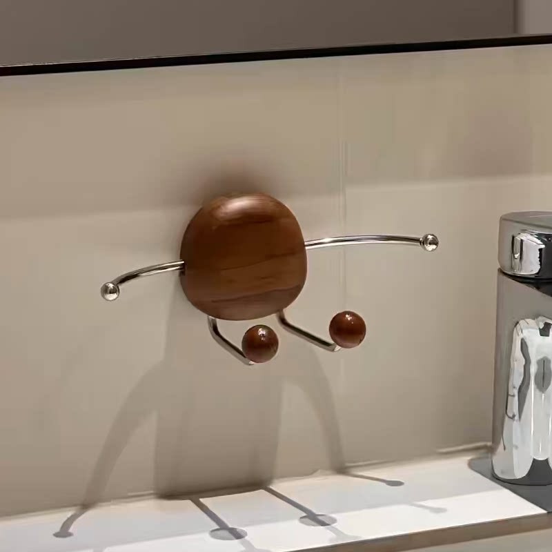 Creative Pebble-Shaped Suction Cup Bathroom Holder, No-Drill Storage Rack for Bathroom and Kitchen, Suitable for Watching Shows and Charging Phones