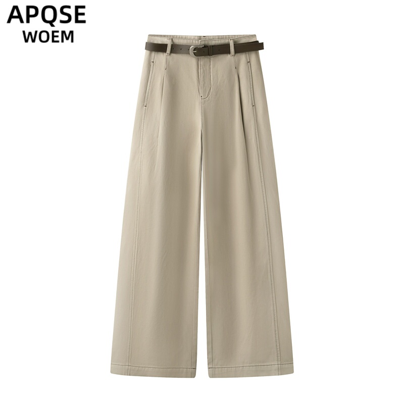 Ainoswangjing 2026 Autumn New High-Waisted Wide-Leg Jeans for Women with Belt, Loose Straight-Leg Pants 3126 Ainoswangjing 2026 Autumn New High-Waisted Wide-Leg Jeans for Women with Belt, Loose Straight-Leg Pants 3126