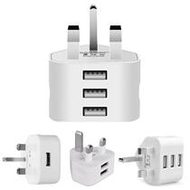 Universal UK Plug 3 Pin Wall Charger Adapter With 1 2 3 USB