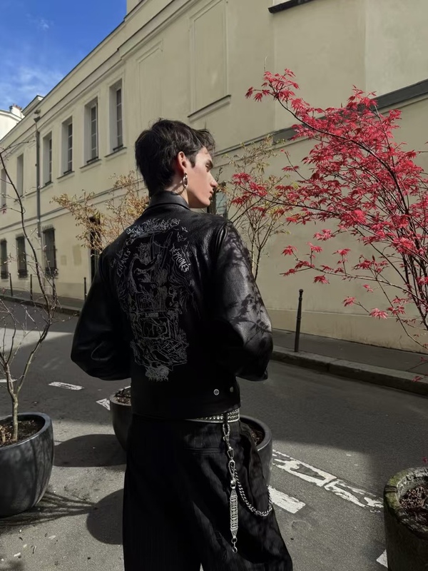 [Top-Selling Item] Erd25Ss "Principles of Love" Black Western Leather Jacket