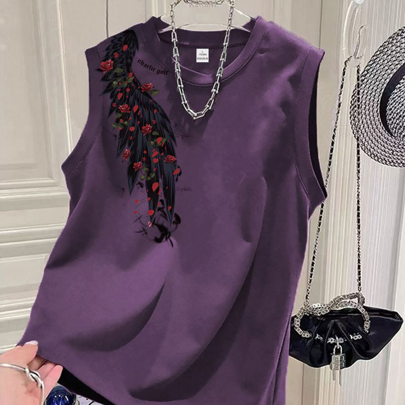 Summer Suede Vest American Wing Print Boys' 2025 Trendyy Versatile Round Neck Breathable Sleeveless T-Shirt Summer Suede Vest American Wing Print Boys' 2025 Trendyy Versatile Round Neck Breathable Sleeveless T-Shirt