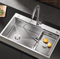 New sink single tank left drainage stainless steel sink vegetable basin kitchen sink thickened water sink bowl