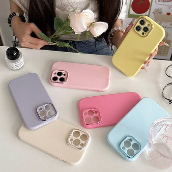 Metal Lens 16Promax Apple Phone Case Iphone14Pro Simple Style for Men and Women 15Pro Anti-Drop Soft Case 13 Spring 12 Niche 14Promax Liquid Silicone 11 Phone Protective Case