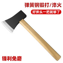 Tiger head wood-cutting hand-forged ax wood-cutting household firewood artifact track steel all-steel outdoor wood-cutting tool