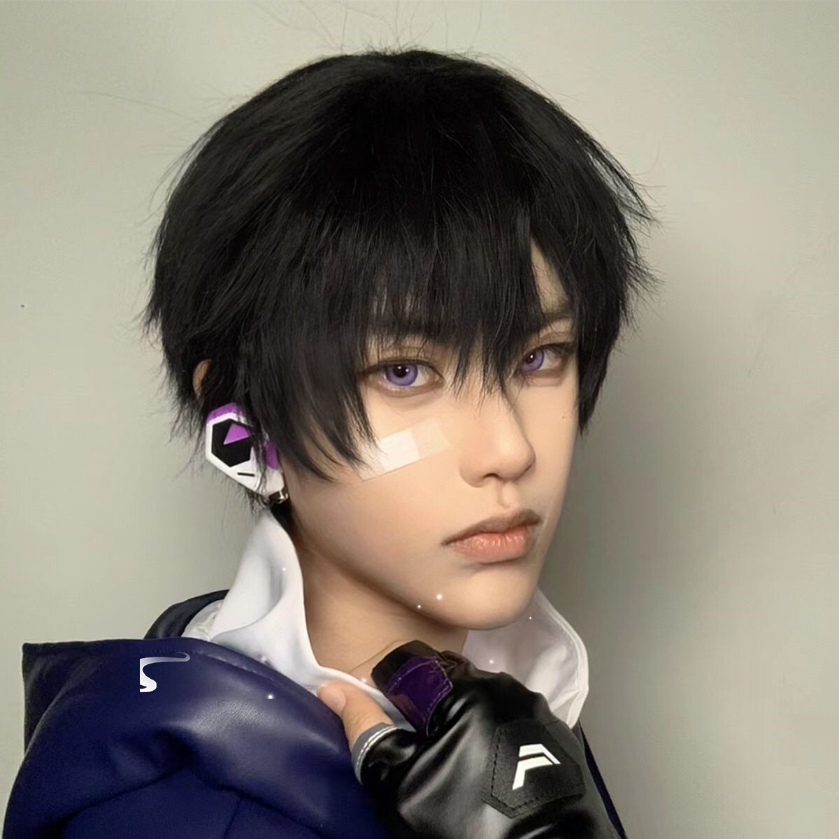 无畏契约壹决cos黑色假发蓬松碎齐刘海整顶万用短毛头皮顶全头套_COSPLAY配件_淘宝游戏网