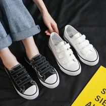 2024 spring new low-top Korean version Velcro canvas shoes womens ins student sneakers lazy white shoes