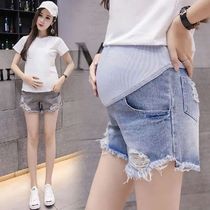New pregnant women summer clothes ripped jeans shorts summer