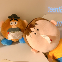 Plush doll paper box light luxury luxury car home living room wall-mounted toilet tissue box pillow