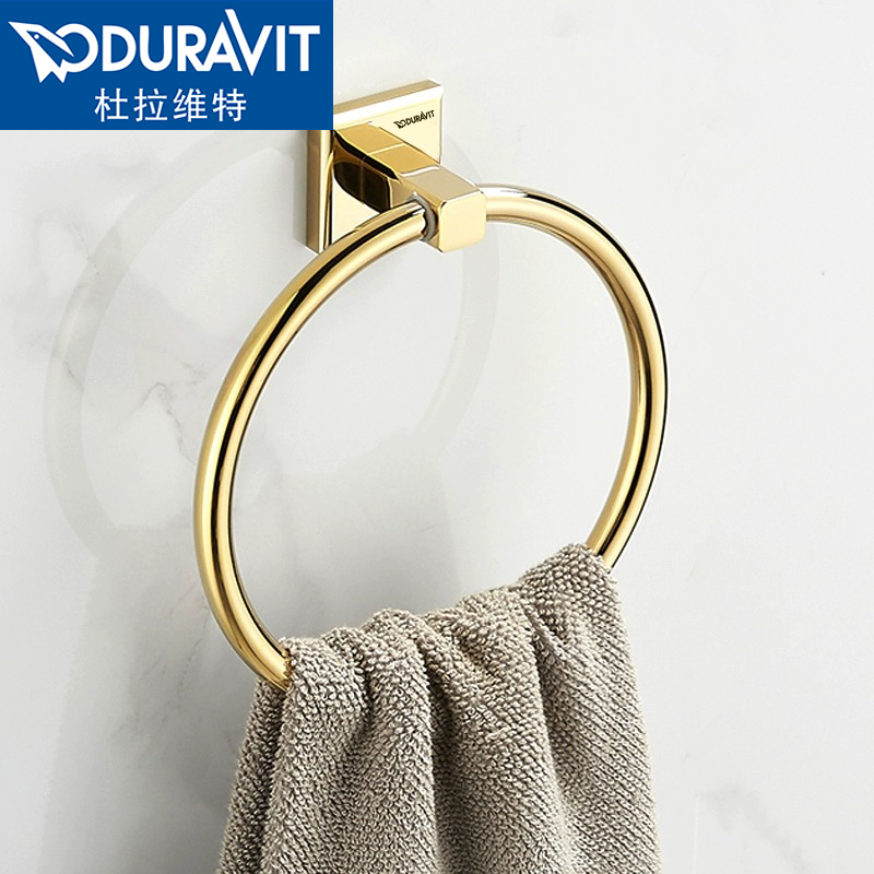 Light extravagant gold towel ring full copper bathroom pendant Nordic minimalist towel ring bathroom meddling towel hanging free from punching-Taobao
