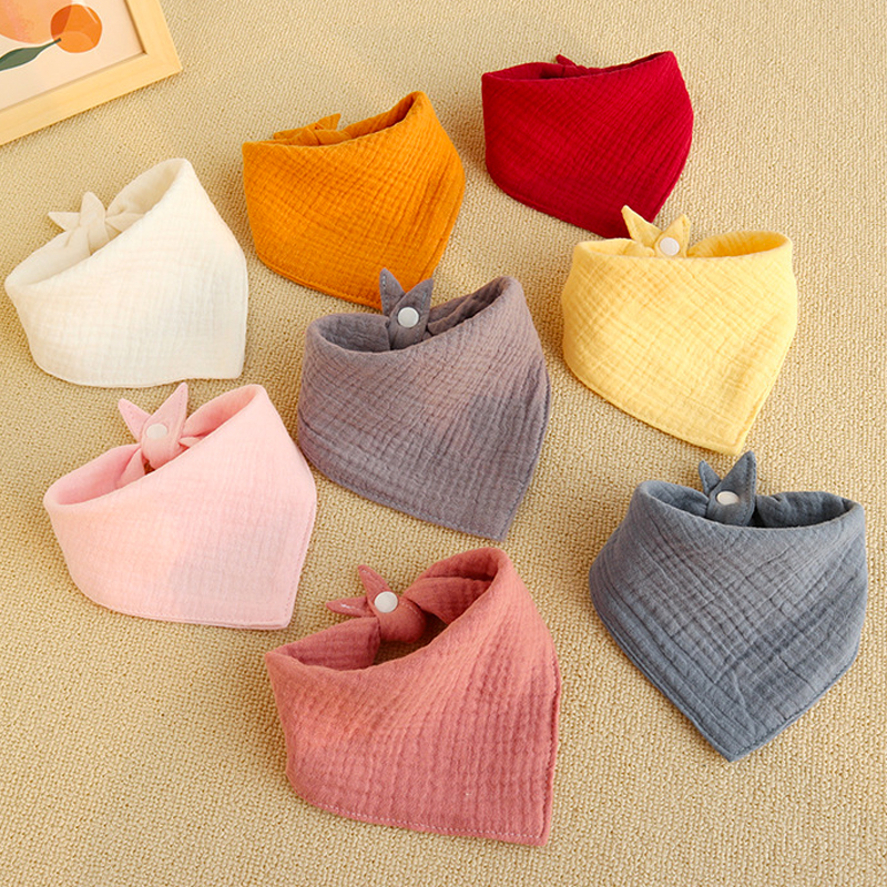 Baby saliva towel newborn four-layer cotton gauze triangle towel