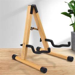 ໄມ້ແຂງ guitar stand beech wood folk classical guitar stand vertical home bass stand folding electric guitar base