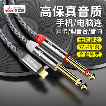Rexon Apple to Dual 6.5mm Mobile Phone Output Audio Cable, Dedicated Audio Cable, 6.35mm One-To-Two Dual-Head External Subwoofer Mixer Amplifier Connection Cable, Suitable for Apple iPhone 14 /13