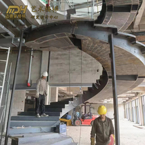 Spiral Staircase Steel Structure Internet Celebrity Staircase Villa Hotel Club Large Curved Spiral Staircase Steel Handrail Customization