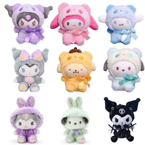 Милые плюшевые игрушки Sanrio, милый плюшевый брелок KUROMI Sanrio