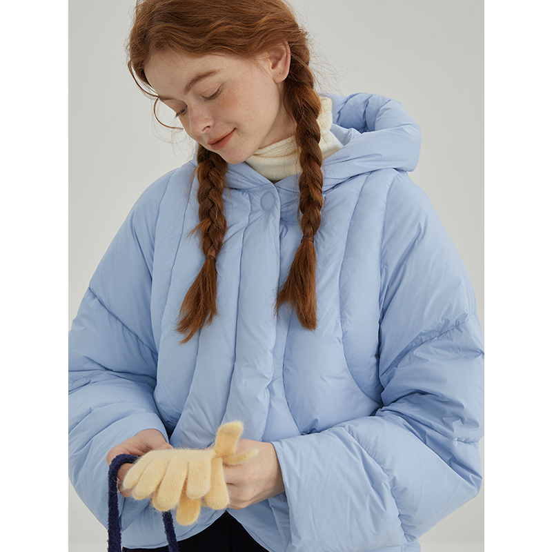 Lbaoraw Age-Reducing Shell Jacket with a Unique Design and Magnetic Snap Button Hooded down Jacket Lbaoraw Age-Reducing Shell Jacket with a Unique Design and Magnetic Snap Button Hooded down Jacket