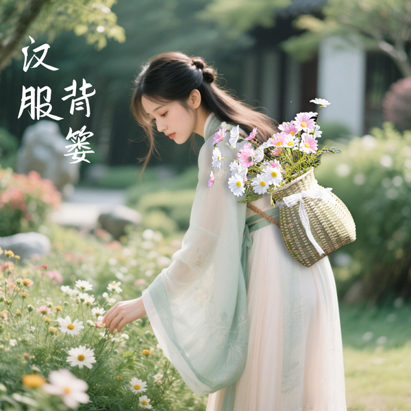 Traditional Style Bamboo Basket Props for Hanfu Photography, Children's Dance Performance, Small Rattan Flower Basket for Tea Picking
