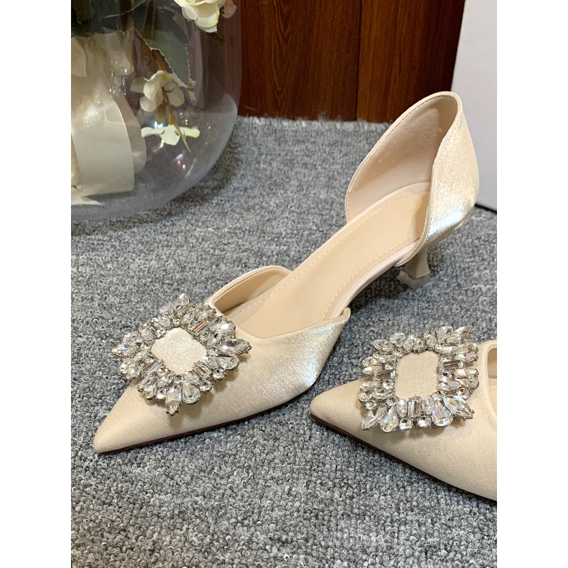 French Style 3cm Pointed-Toe High-Heeled Shoes for Women, Stiletto Sandals, 2026 New Summer Versatile Elegant Black Low-Heeled Shoes