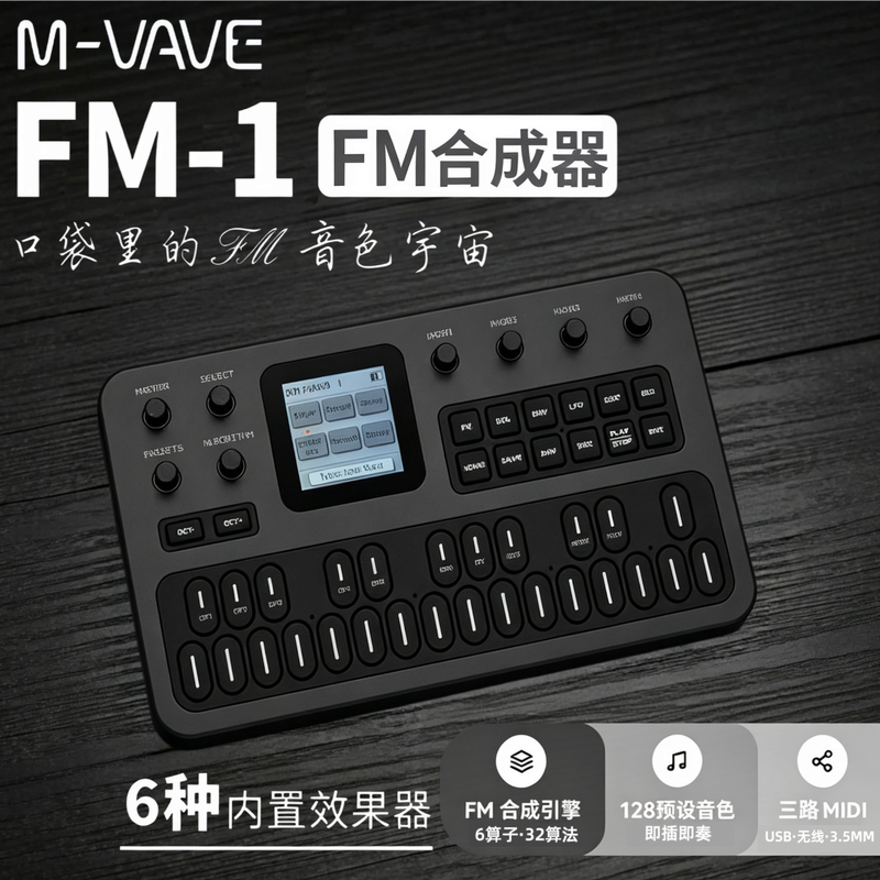 M-Vave Fm-1 Portable Mini Fm Modulation Analog Synthesizer Effector Arpeggiator Sequencer Midi