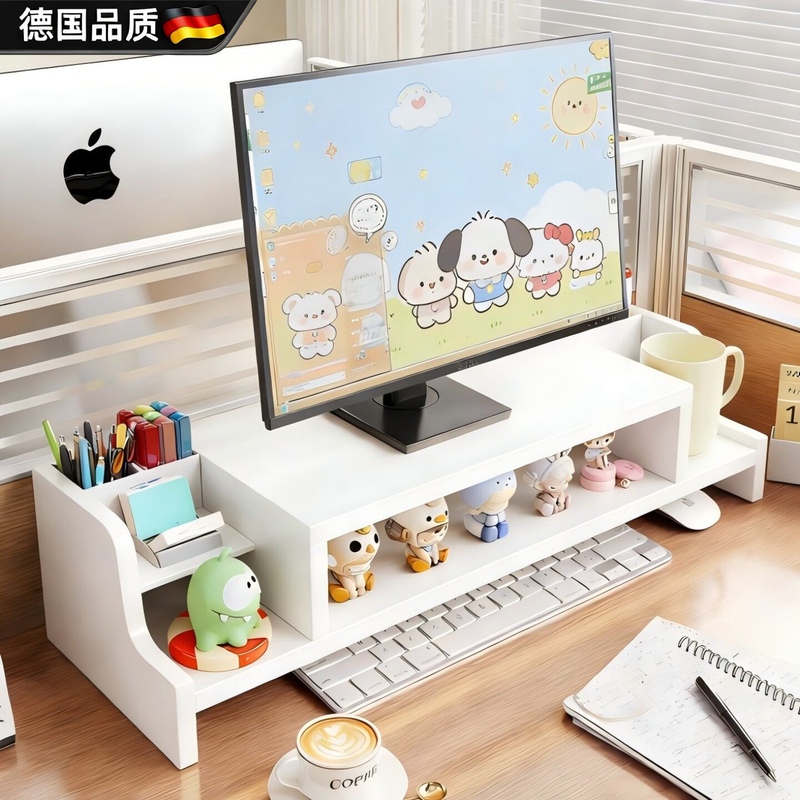 German Quality Desktop Computer Riser Display Screen Base Stand Keyboard Tray Office Desk with Drawer