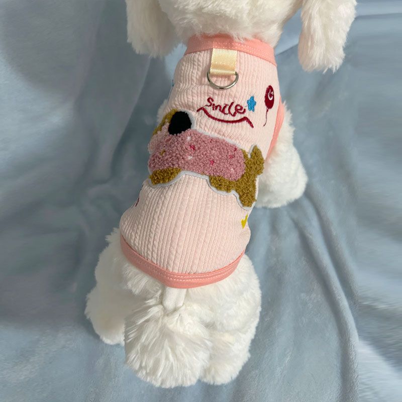 New Spring and Summer Cute Puppy Clothes, Colorful Vest with Leash Buckle, Suitable for Pets, Small Dogs and Cats