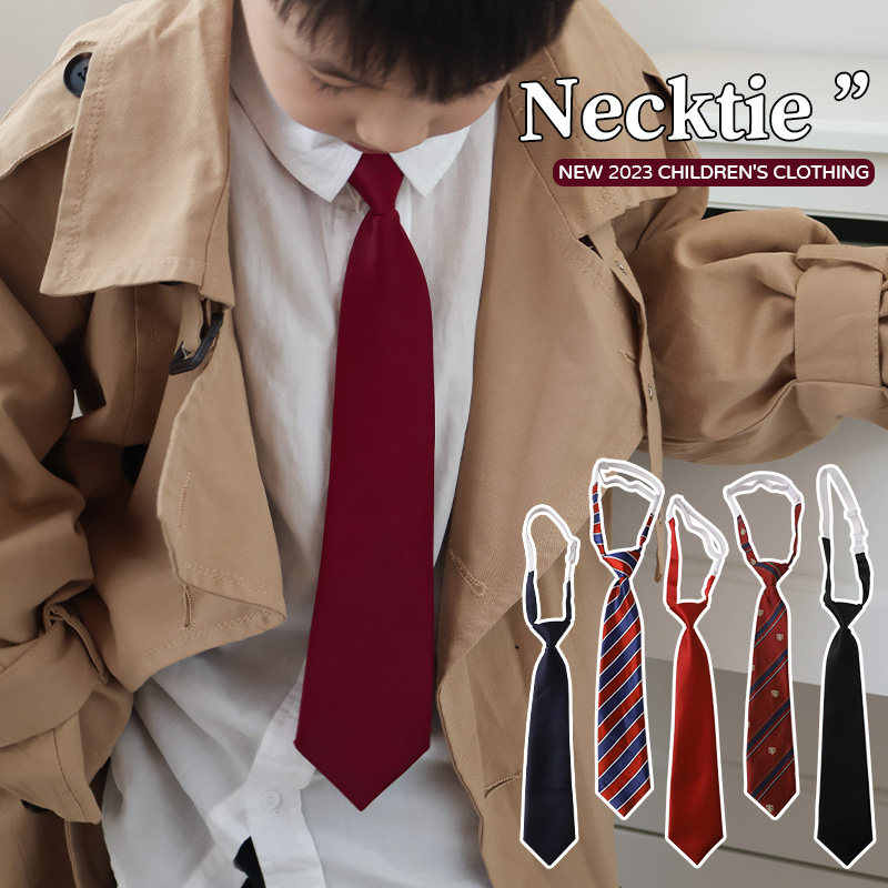 Children Tie College Casual Wind Boy Small School Uniform Gown Classic Black Small Tie Tide Cool Boy-Taobao