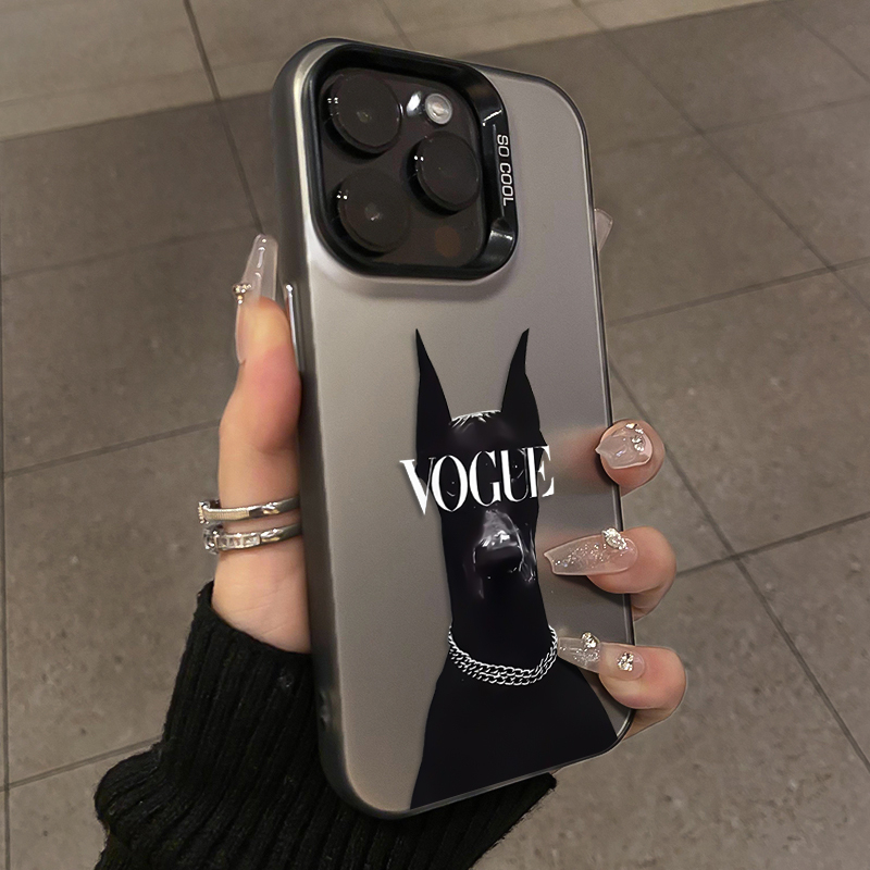 Doberman Phone Case Suitable for iPhone iPhone 15 Pro Max Full Protection Anti-Drop 13Pro Niche Creative High-End Feel 12 New Model Unisex 11 Color Silver ins Trendy Brand XS Cool 78P