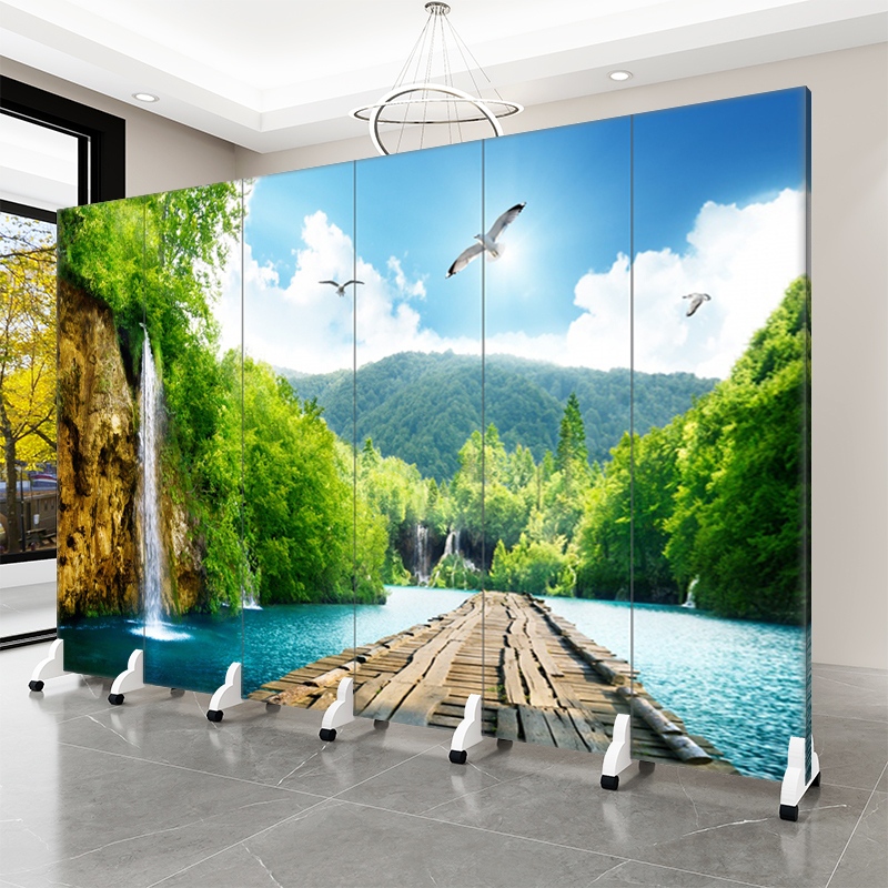 Nature Screen Partition Green Forest Scenery Foldable Mobile Restaurant Yoga Studio Living Room Divider Screen Nature Screen Partition Green Forest Scenery Foldable Mobile Restaurant Yoga Studio Living Room Divider Screen