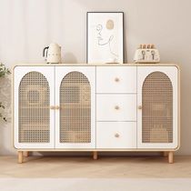 Dongwo Fuli rattan log cream style tall sideboard against the wall one-piece home kitchen living room wine cabinet simple